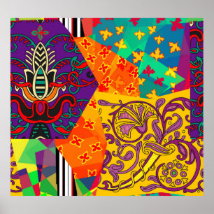 Indian Turkish Festive Patchwork Mandala Poster