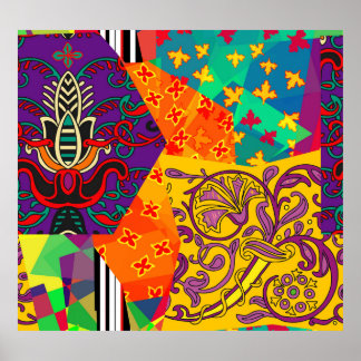 Indian Turkish Festive Patchwork Mandala Poster