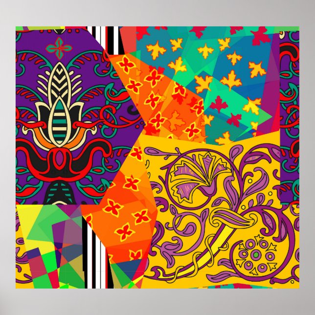Indian Turkish Festive Patchwork Mandala Poster (Vorne)