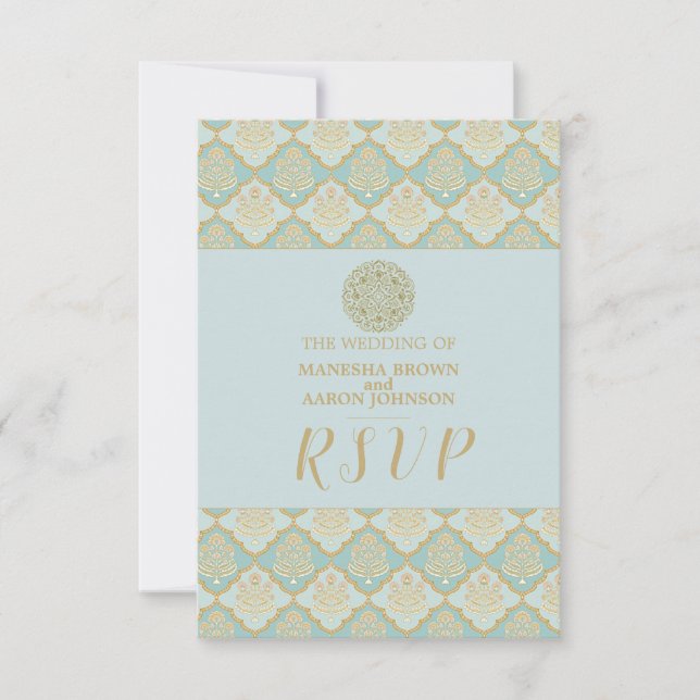 INDIAN TURQUOISE - RSVP-Karte für Hochzeiten RSVP Karte (Vorderseite)