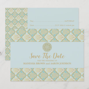 INDIAN TURQUOISE - Save the Date flache Karte