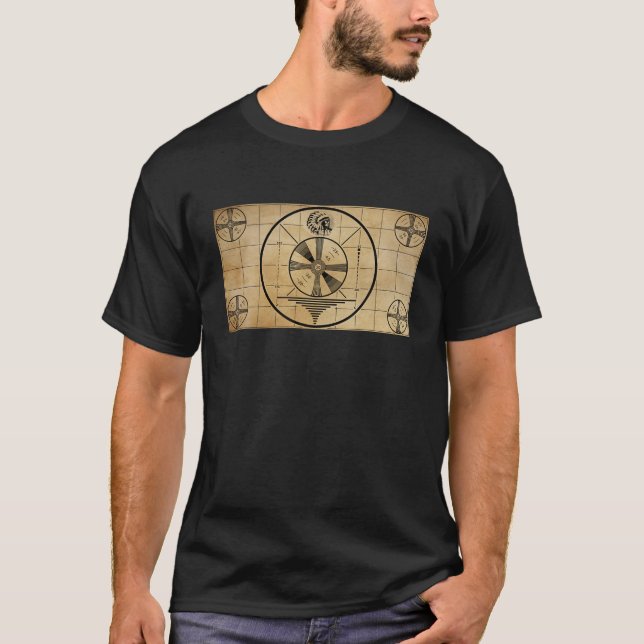 Indian TV Testmuster T Shirt Old Television Colo (Vorderseite)