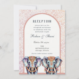 Indian Wedding Elephant Floral Empfang Einladung