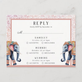 Indian Wedding Elephant Multi Event UAWG Response Postkarte