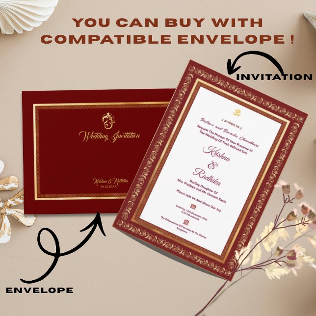 Indian wedding ethnic luxury Hindu invitation Einladung (Von Creator hochgeladen)