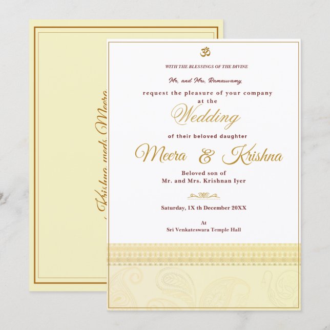  Indian Wedding Invitation  Einladung (Vorne/Hinten)