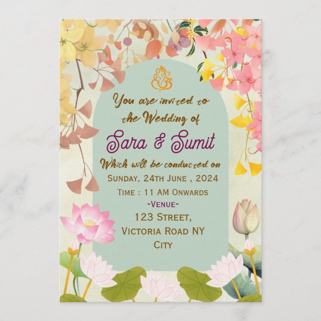 Indian Wedding Invitations  (Devant)