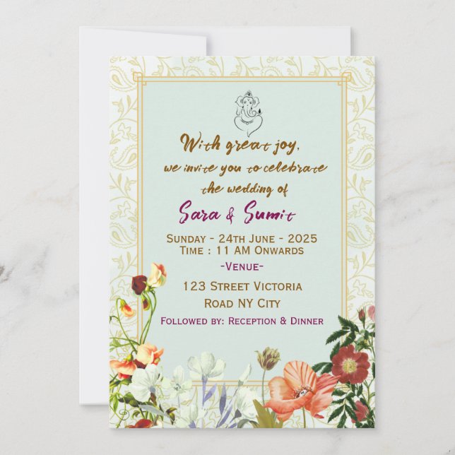 Indian Wedding Invitations  (Devant)