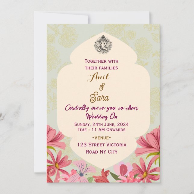 Indian Wedding Invitations  Einladung (Vorderseite)