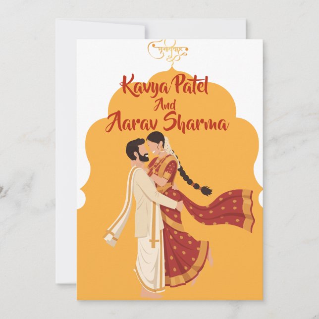 Indian Wedding Invitations for USA Einladung (Vorderseite)