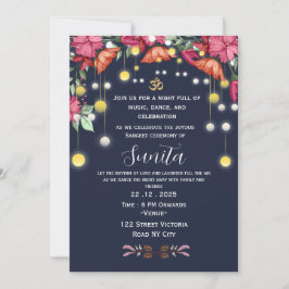 Indian Wedding Sangeet Night Invitation Einladung
