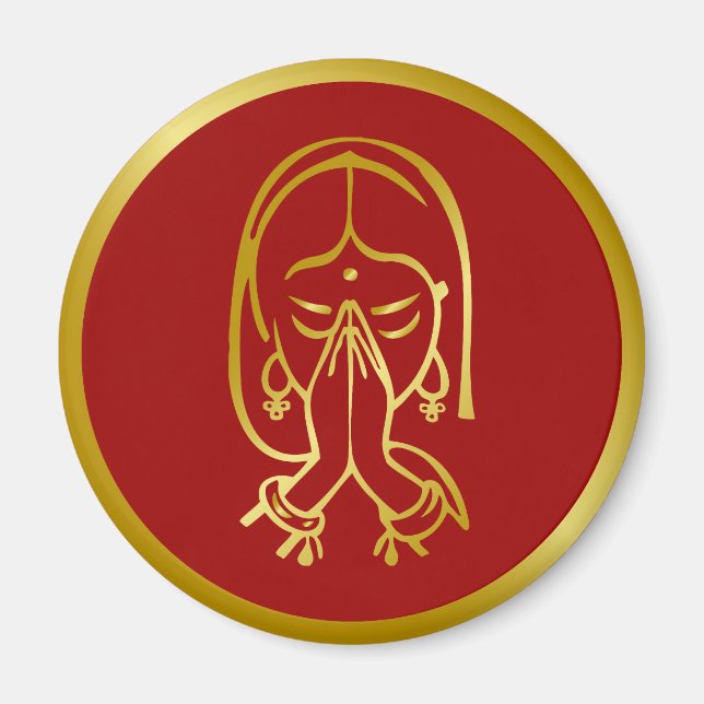 Indian Welcome Gesture - Namaskar Magnet (Vorne)