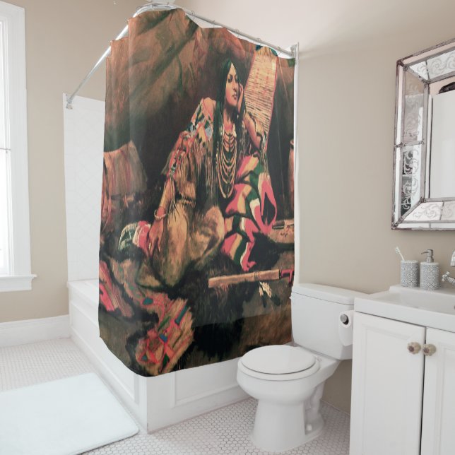 Indian WomanArt Imprimer rideau de douche (En situation)