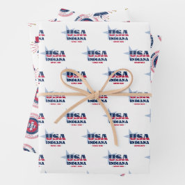 Indiana, 50 Staaten, Liberty Bell Geschenkpapier Set