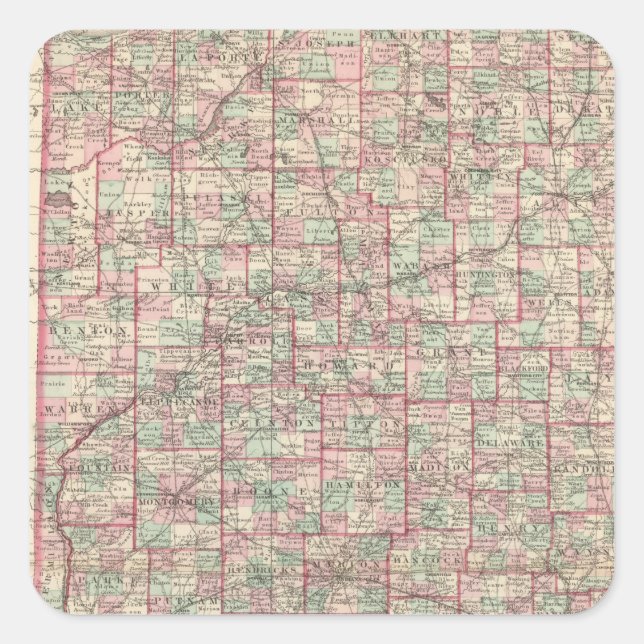 Indiana 8 quadratischer aufkleber (Vorderseite)