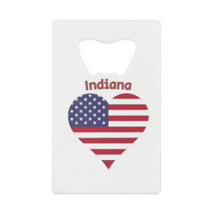 Indiana American Flag Herz Geldbeutel Flaschenöffner