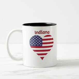 Indiana American Flag Herz Zweifarbige Tasse