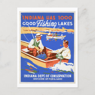 Indiana Angelseen Vintage Reise Werbung Postkarte