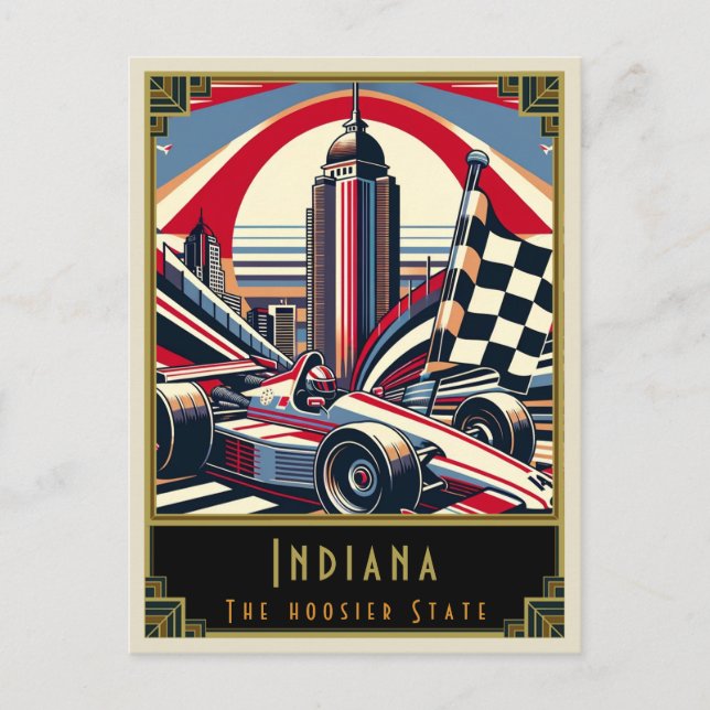 Indiana | Art Deco Postkarte (Vorderseite)