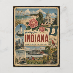 Indiana Authentische Vintage-Postkarte Postkarte