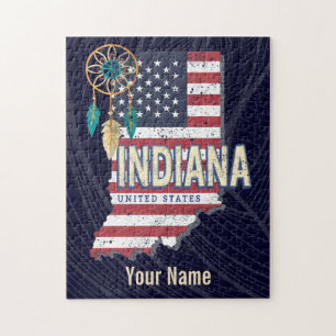 Indiana Bundesstaat Vereinigte Staaten Retro-Karte