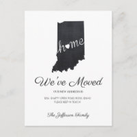 Indiana Chalkboard Staat Map Moving Postcard