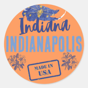 Indiana Cities Runder Aufkleber