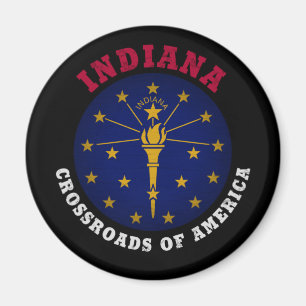 INDIANA CROSSROADS STAAT FLAG MAGNET