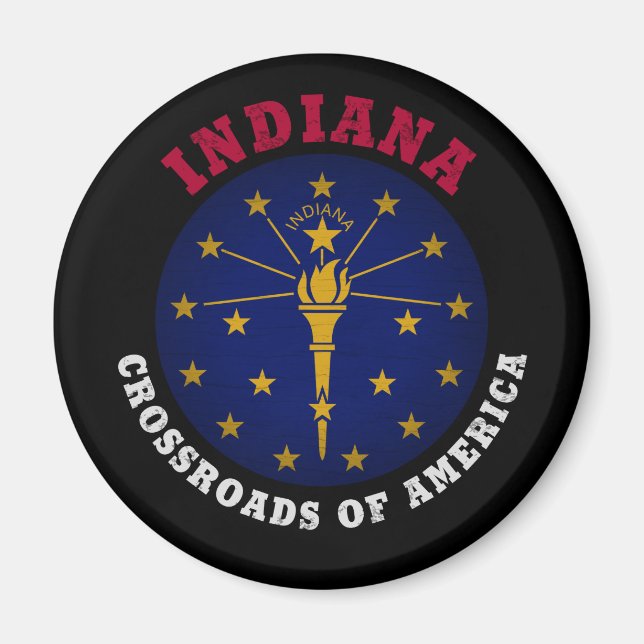 INDIANA CROSSROADS STAAT FLAG MAGNET (Vorne)