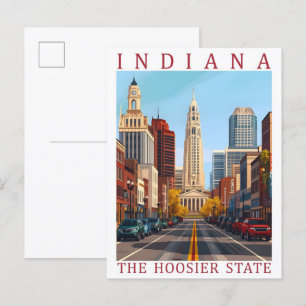Indiana der Hoosier-Staat USA Reiseort Postkarte