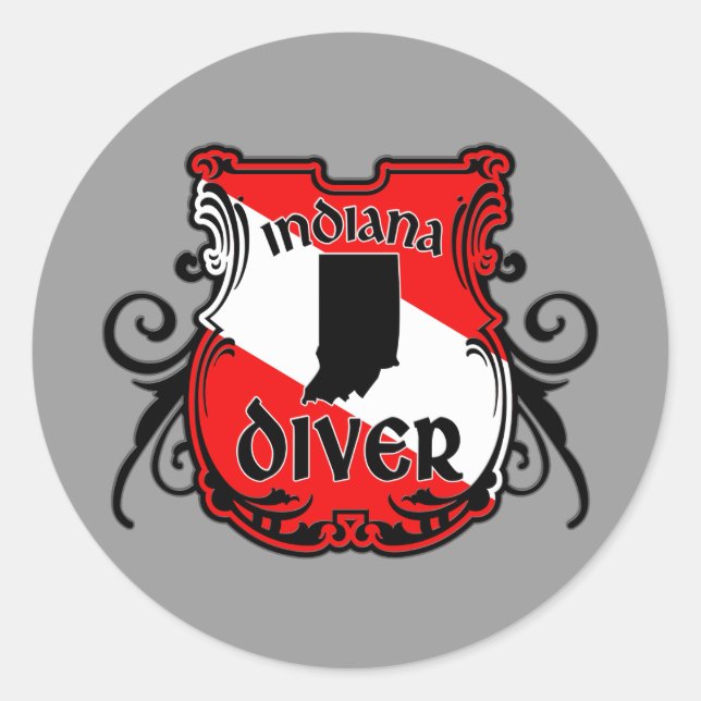 Indiana Diver Runder Aufkleber (Vorderseite)