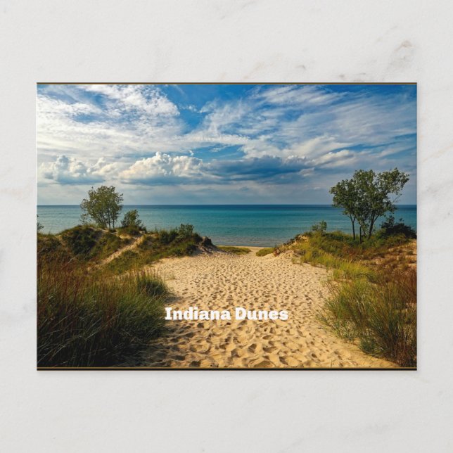 Indiana Dunes, gekennzeichnet Postkarte (Vorderseite)
