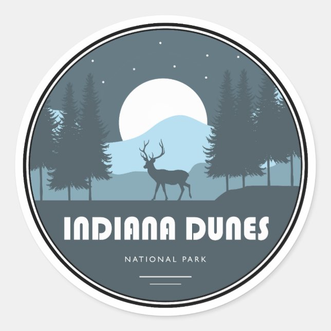Indiana Dunes National Park Deer Runder Aufkleber (Vorderseite)