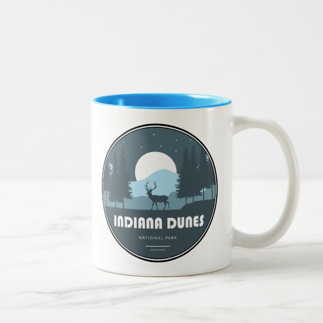 Indiana Dunes National Park Deer Zweifarbige Tasse (Rechts)