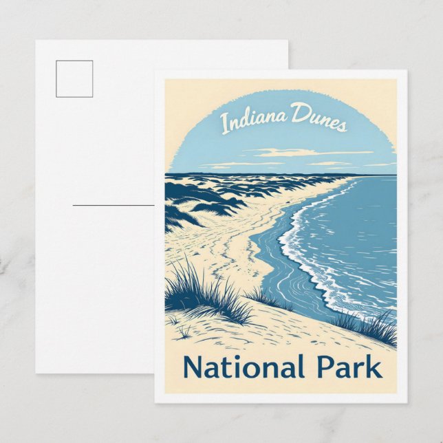 Indiana Dunes National Park Indiana USA Travel Postkarte (Vorne/Hinten)