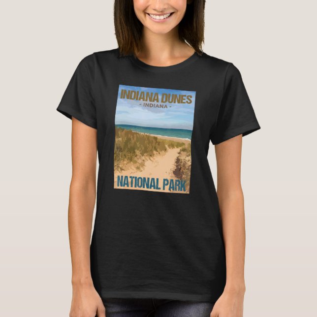 Indiana Dunes National Park Poster Design T-Shirt (Vorderseite)