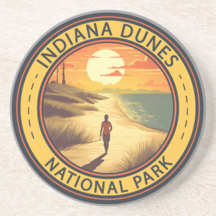 Indiana Dunes National Park Reise Kunst Vintage Getränkeuntersetzer