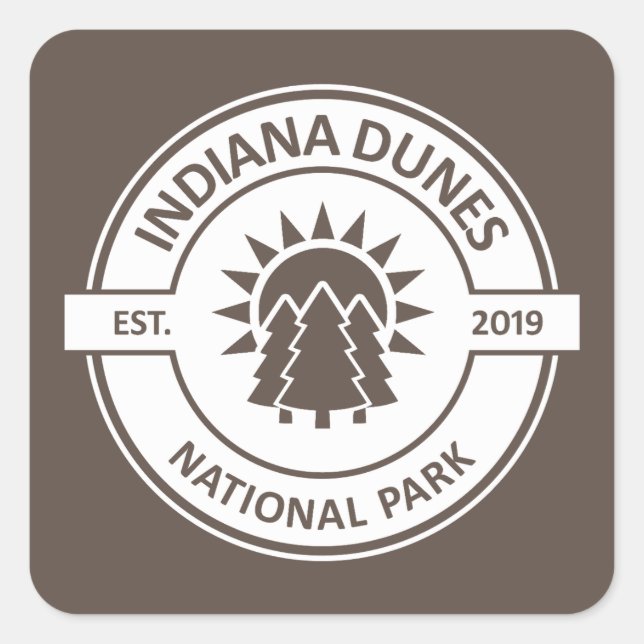 Indiana Dunes National Park Sun Trees Quadratischer Aufkleber (Vorderseite)