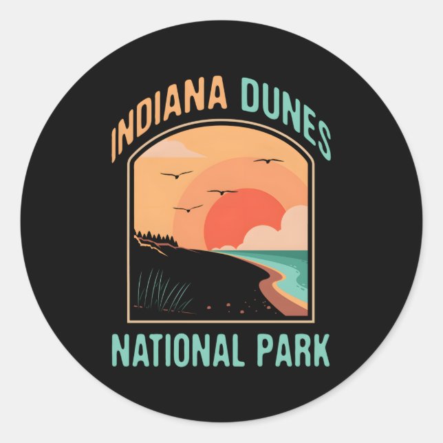 Indiana Dunes National Park Us Runder Aufkleber (Vorderseite)