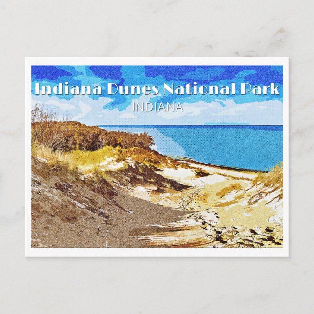 Indiana Dunes Nationalpark Feiertagspostkarte (Vorderseite)