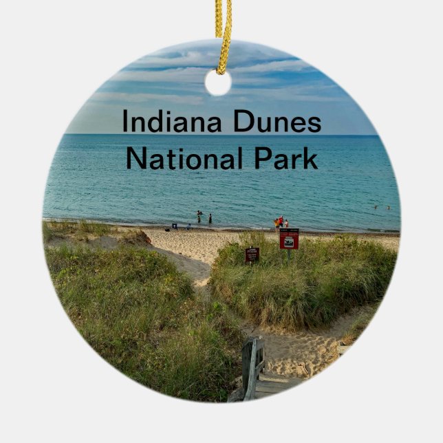 Indiana Dunes Nationalpark Keramik Ornament (Vorne)