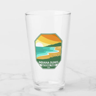 Indiana Dunes Nationalpark Minimal Retro Emblem Glas