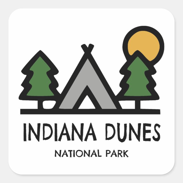 Indiana Dunes Nationalpark Quadratischer Aufkleber (Vorderseite)