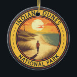 Indiana Dunes Nationalpark Reisen Vintag Keramik Ornament<br><div class="desc">Indiana Dunes Vektorgrafik Design. Der Park ist ein Nationalpark der Vereinigten Staaten,  der sich im Nordwesten Indianas befindet und vom Nationalpark Service verwaltet wird.</div>