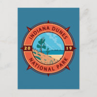 Indiana Dunes Nationalpark Retro Kompass Emblem