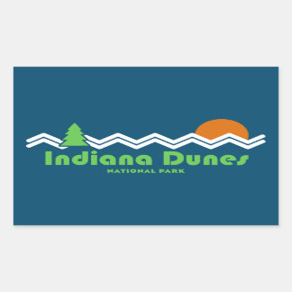 Indiana Dunes Nationalpark Retro Rechteckiger Aufkleber