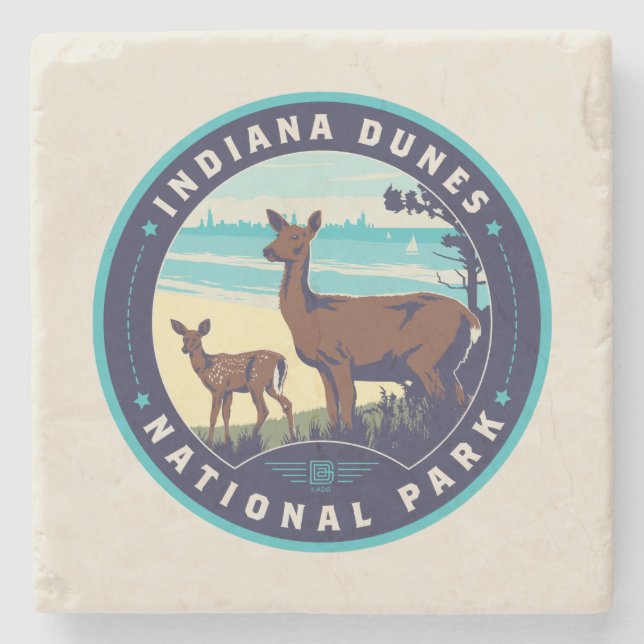 Indiana Dunes Nationalpark Steinuntersetzer (Vorderseite)