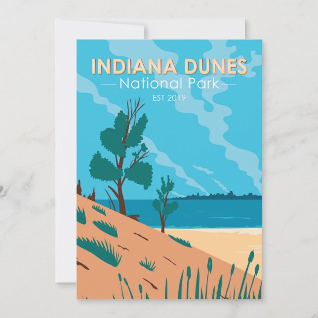 Indiana Dunes Nationalpark Vintag Feiertagskarte (Vorderseite)