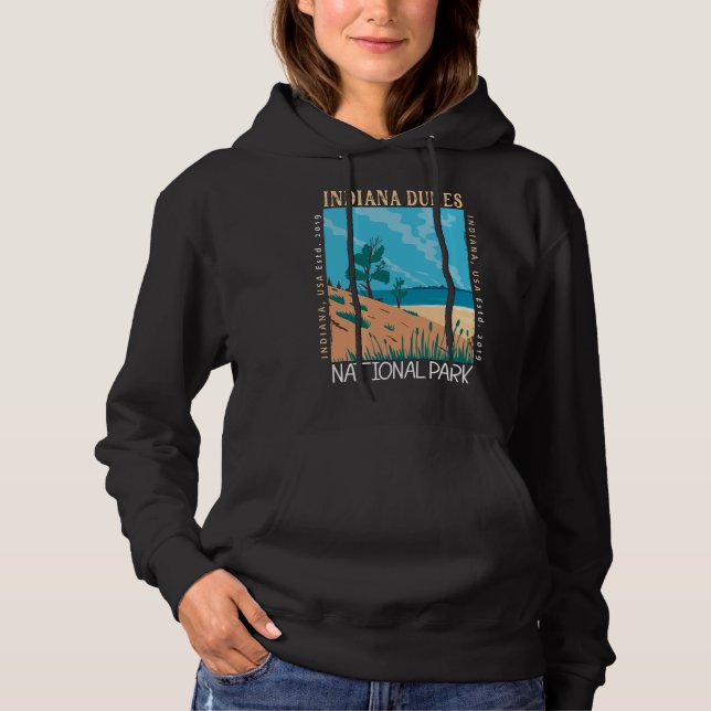 Indiana Dunes Nationalpark Vintag gefährdet Hoodie (Vorderseite)