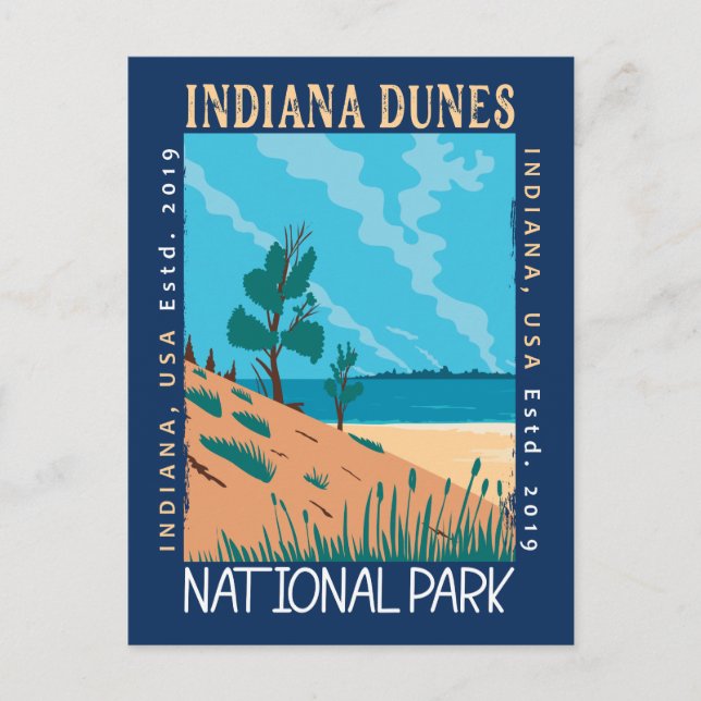 Indiana Dunes Nationalpark Vintag gefährdet Postkarte (Vorderseite)